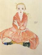 Egon Schiele Seated Girl Facing Front (mk12) Spain oil painting reproduction